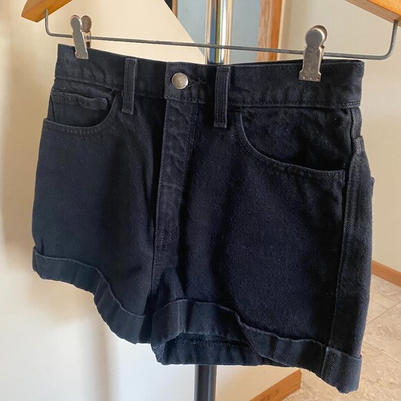 American Apparel Denim High-Waist Cuff Short - Picture 1 of 2
